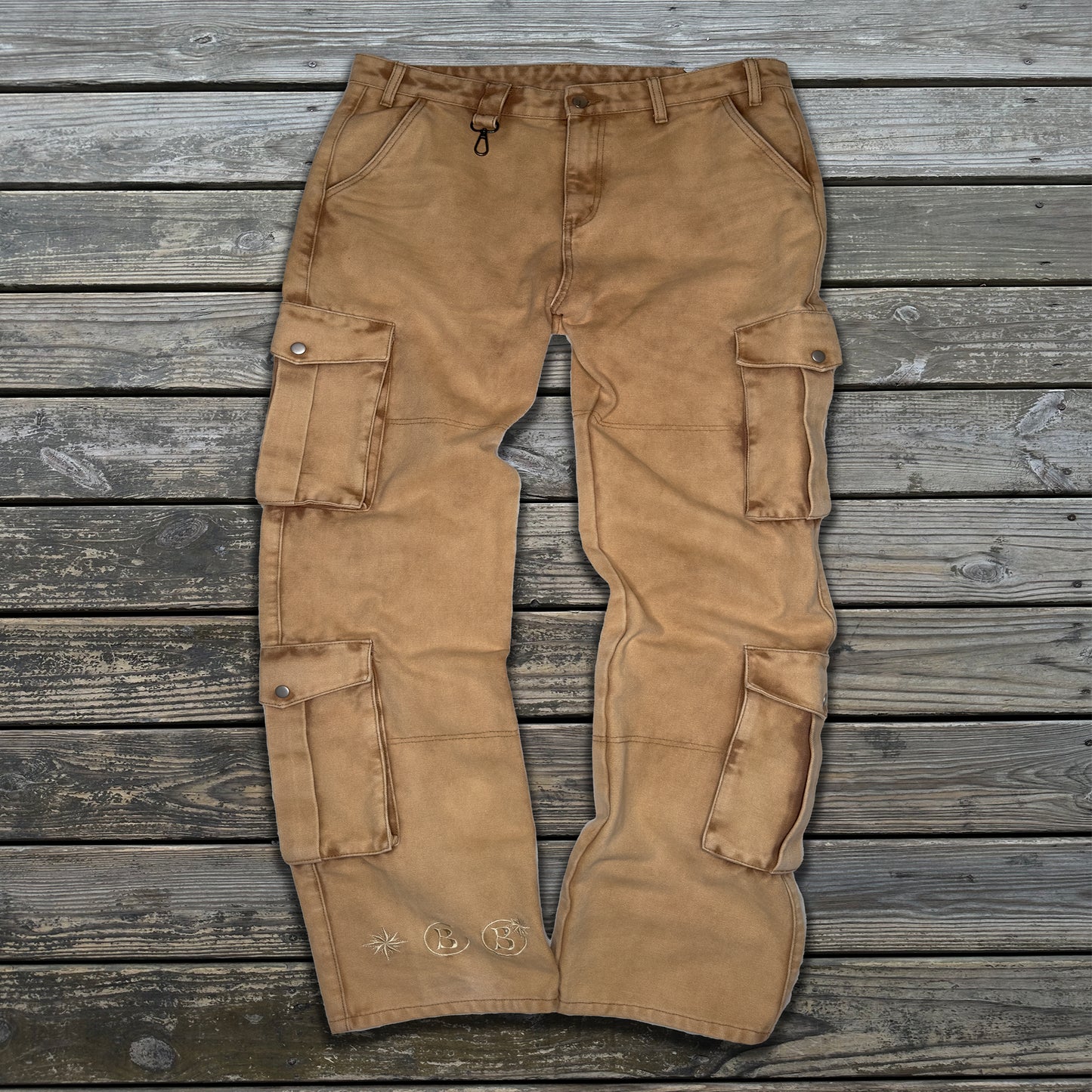 8 Pocket Stone-Washed Canvas Cargo Pants