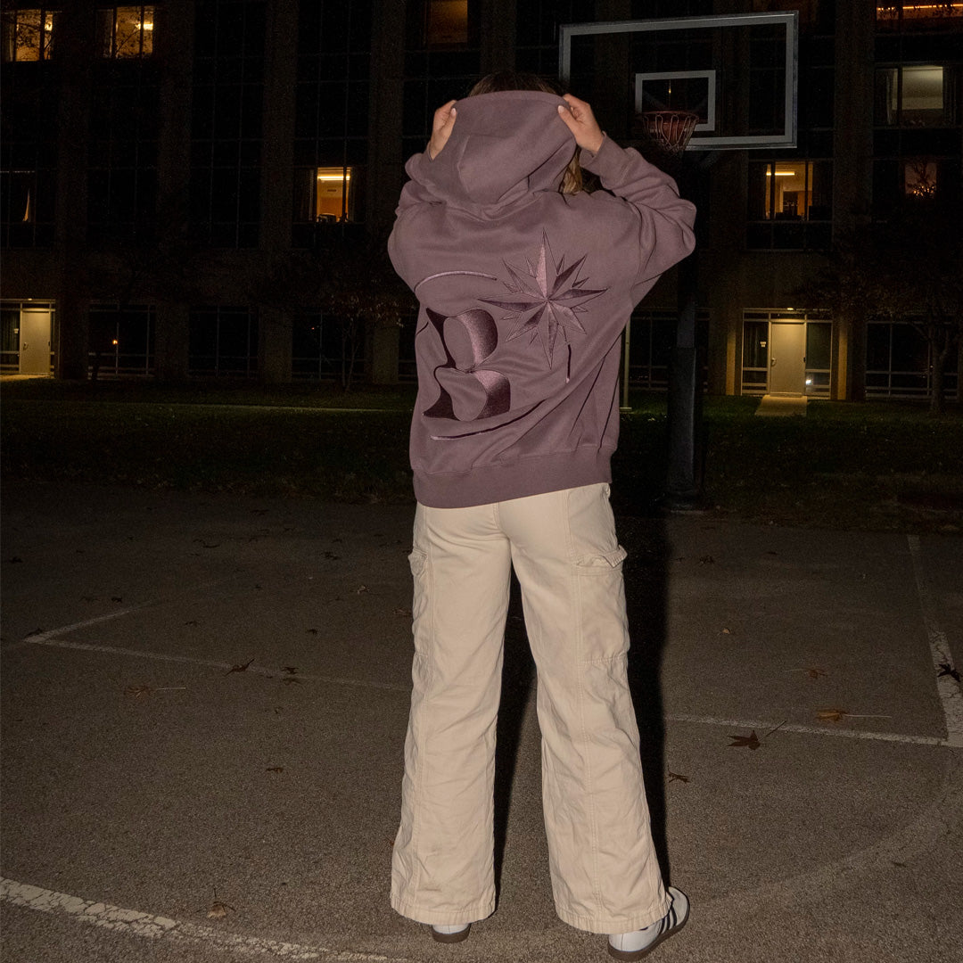 "Purple Reign" Big B Embroidered Hoodie