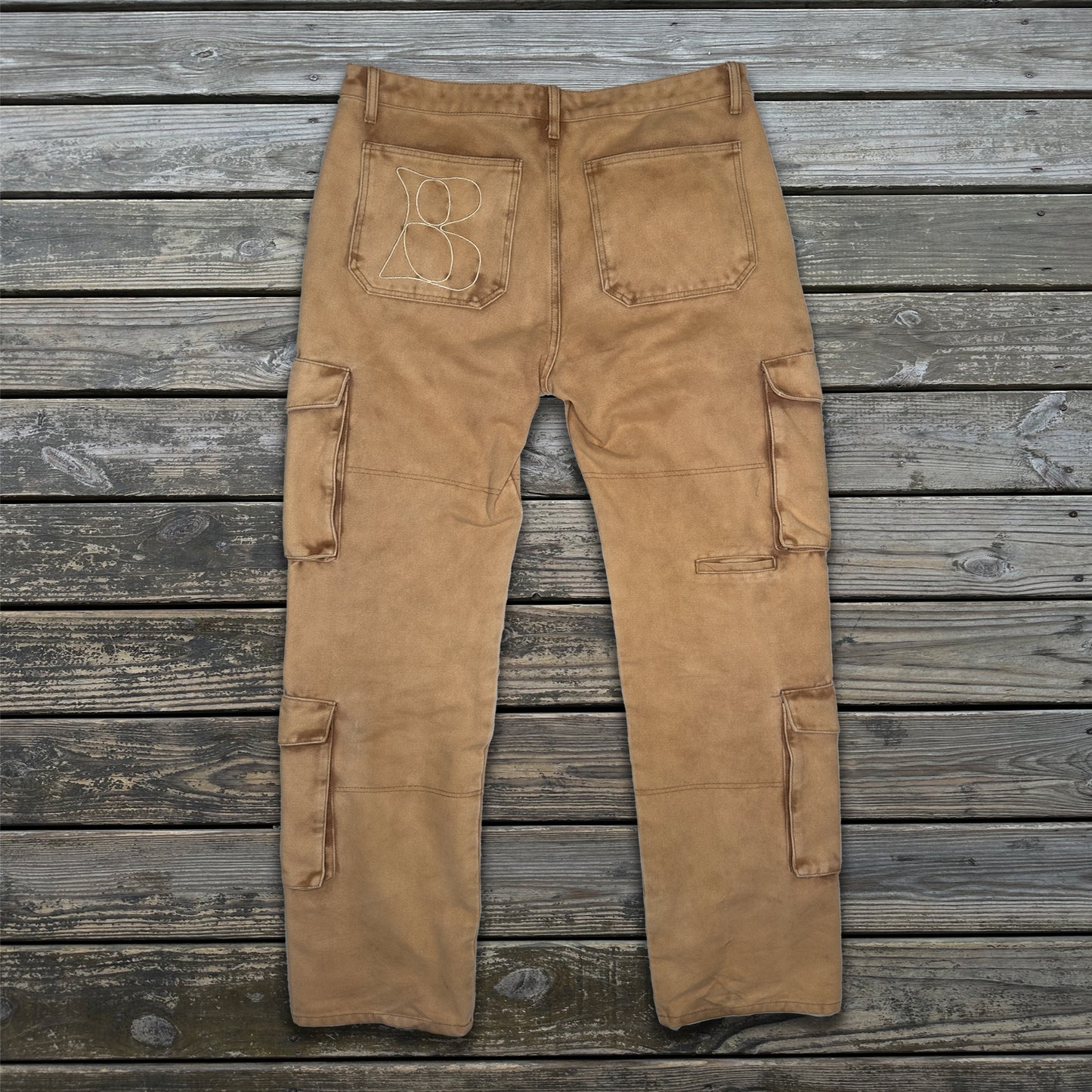 8 Pocket Stone-Washed Canvas Cargo Pants