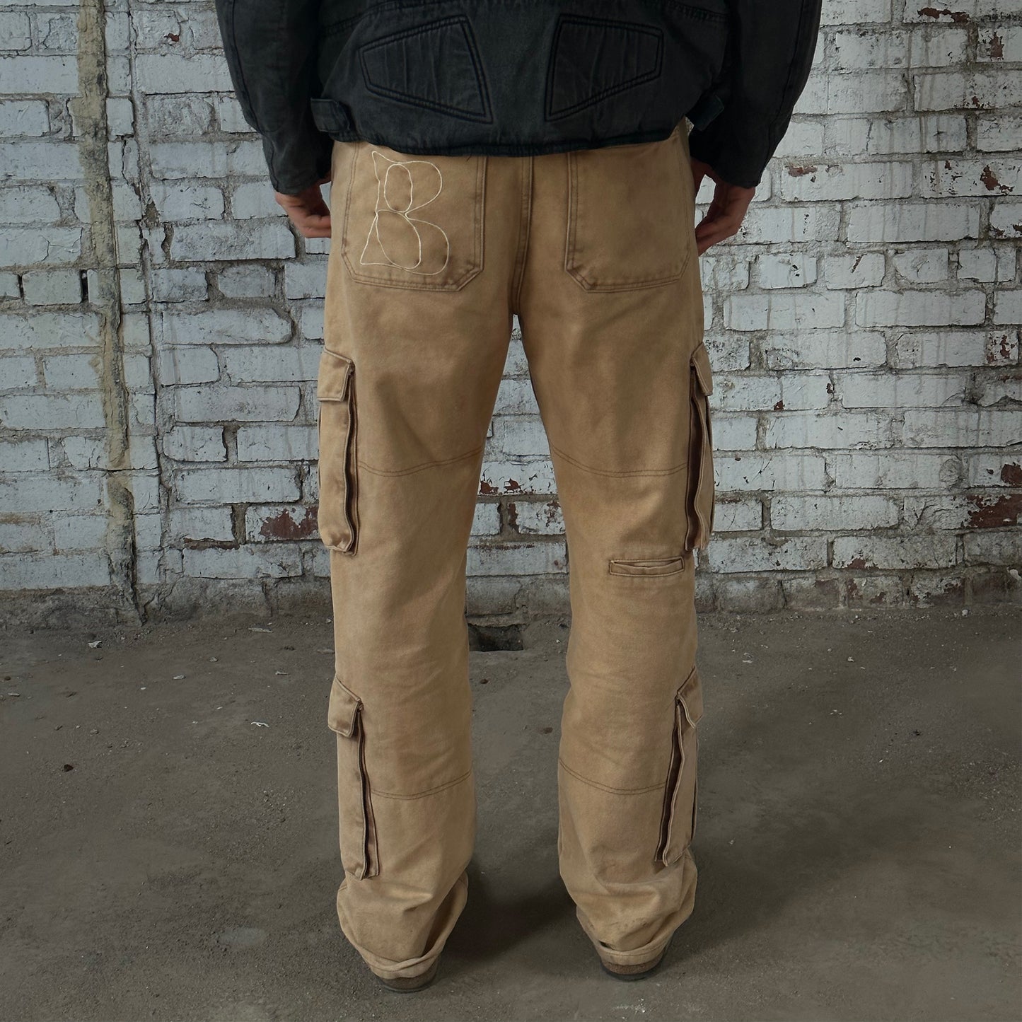 8 Pocket Stone-Washed Canvas Cargo Pants