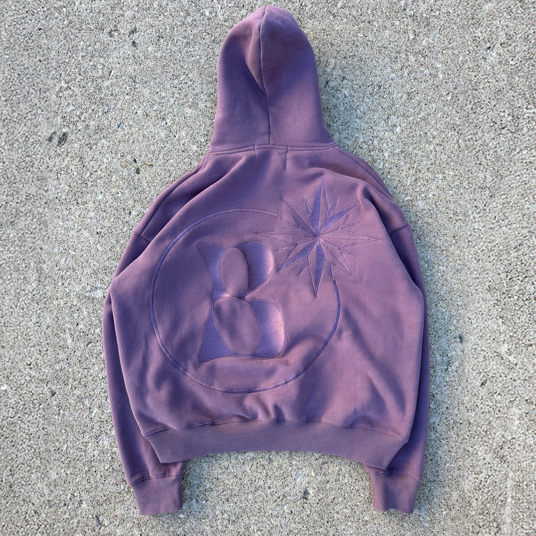 "Purple Reign" Big B Embroidered Hoodie